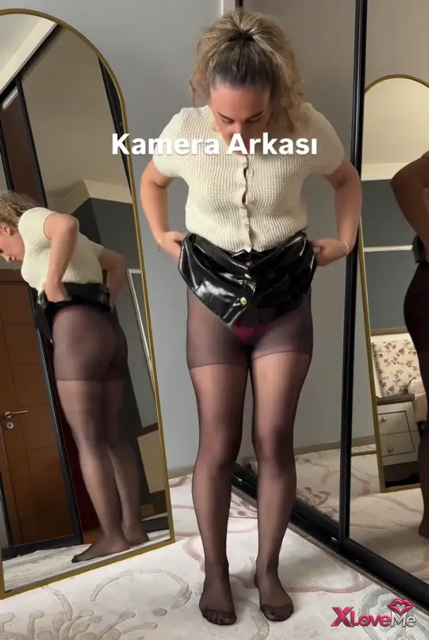 Türk ifşa — Özlem Aksu ifşa Deri etekli videonun kamera arkasını paylaştı — Özlem Aksu